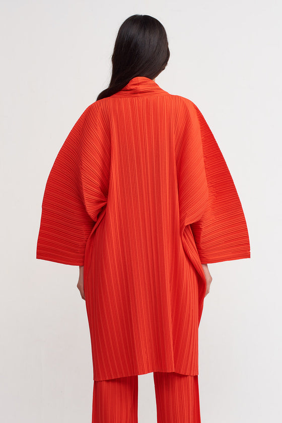 Orange Pleat Kimono-Y235015132