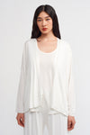Off White Bamboo Long Sleeve Casual Cardigan-Y235015136