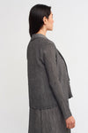 Black Shawl Collar Short Jacket-Y235015140