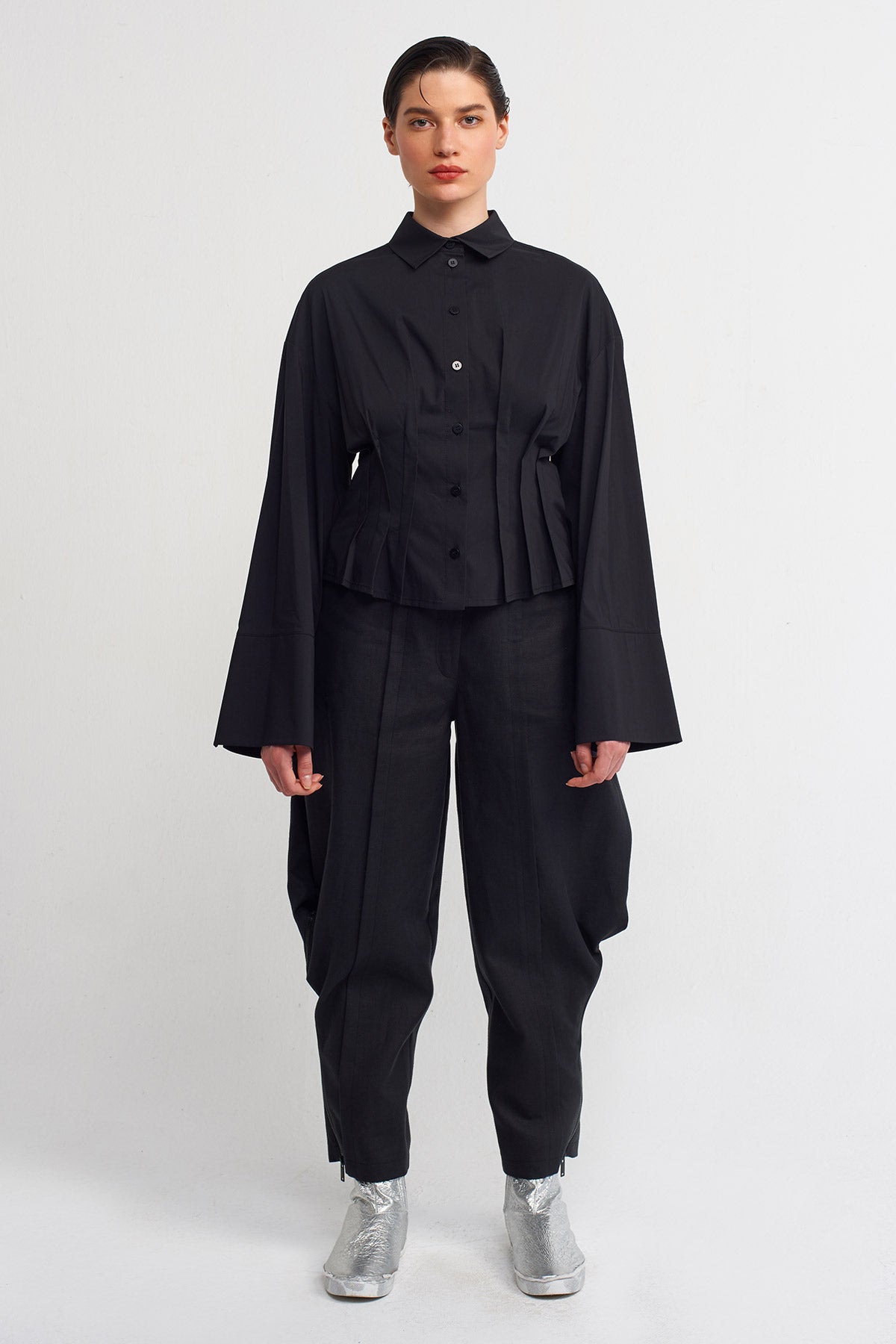 Black Corset Shirt-Y241011050