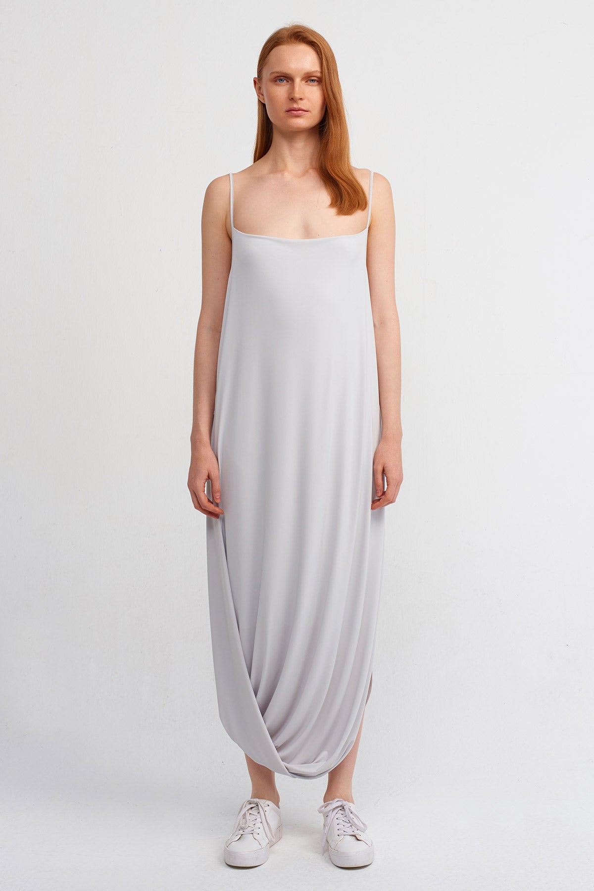 Ice Wrap Skirt, Thin-Strapped Jersey Dress-Y244014101