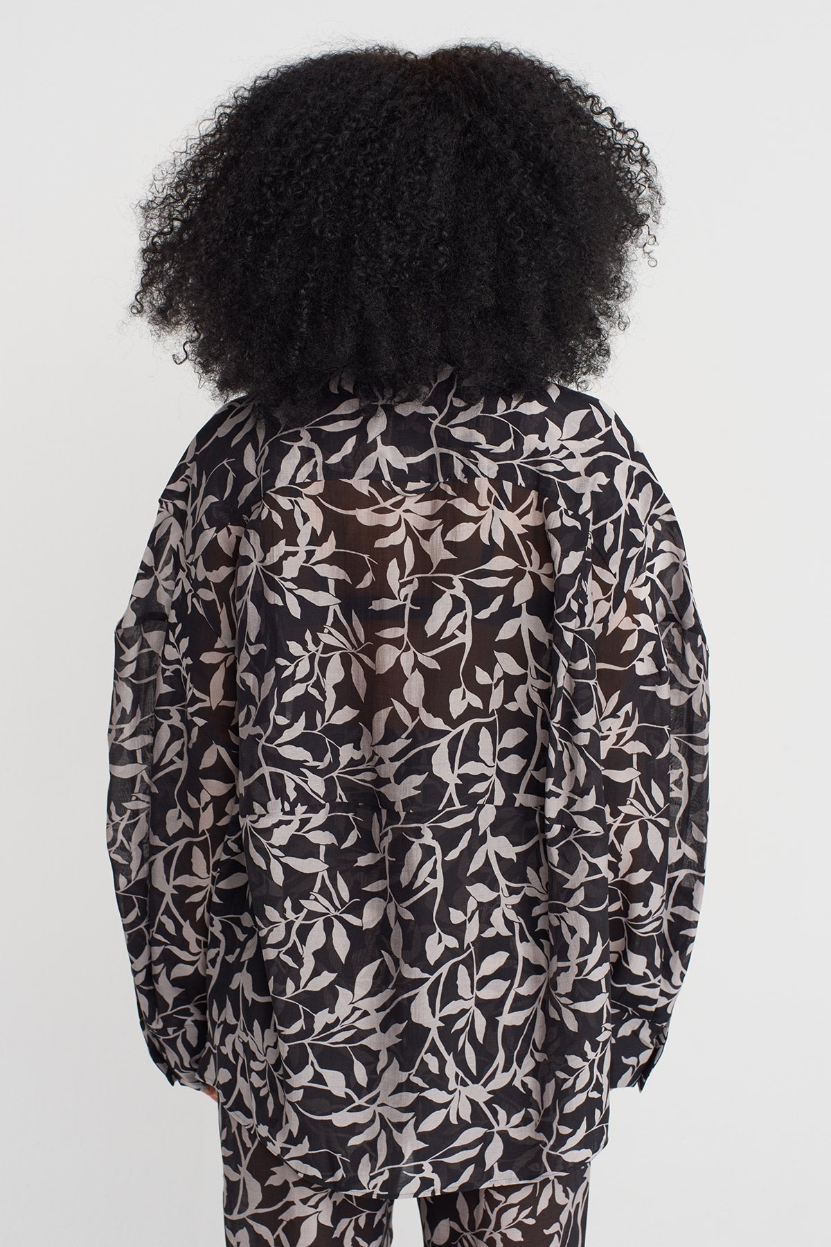 Black/Milk Floral Voile Shirt-Y251011141