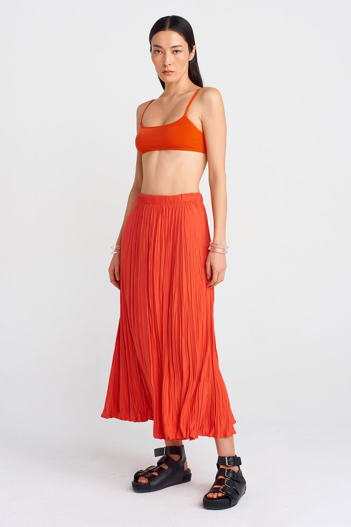 Scarlet Crinkle Effect Skirt-Y252012018
