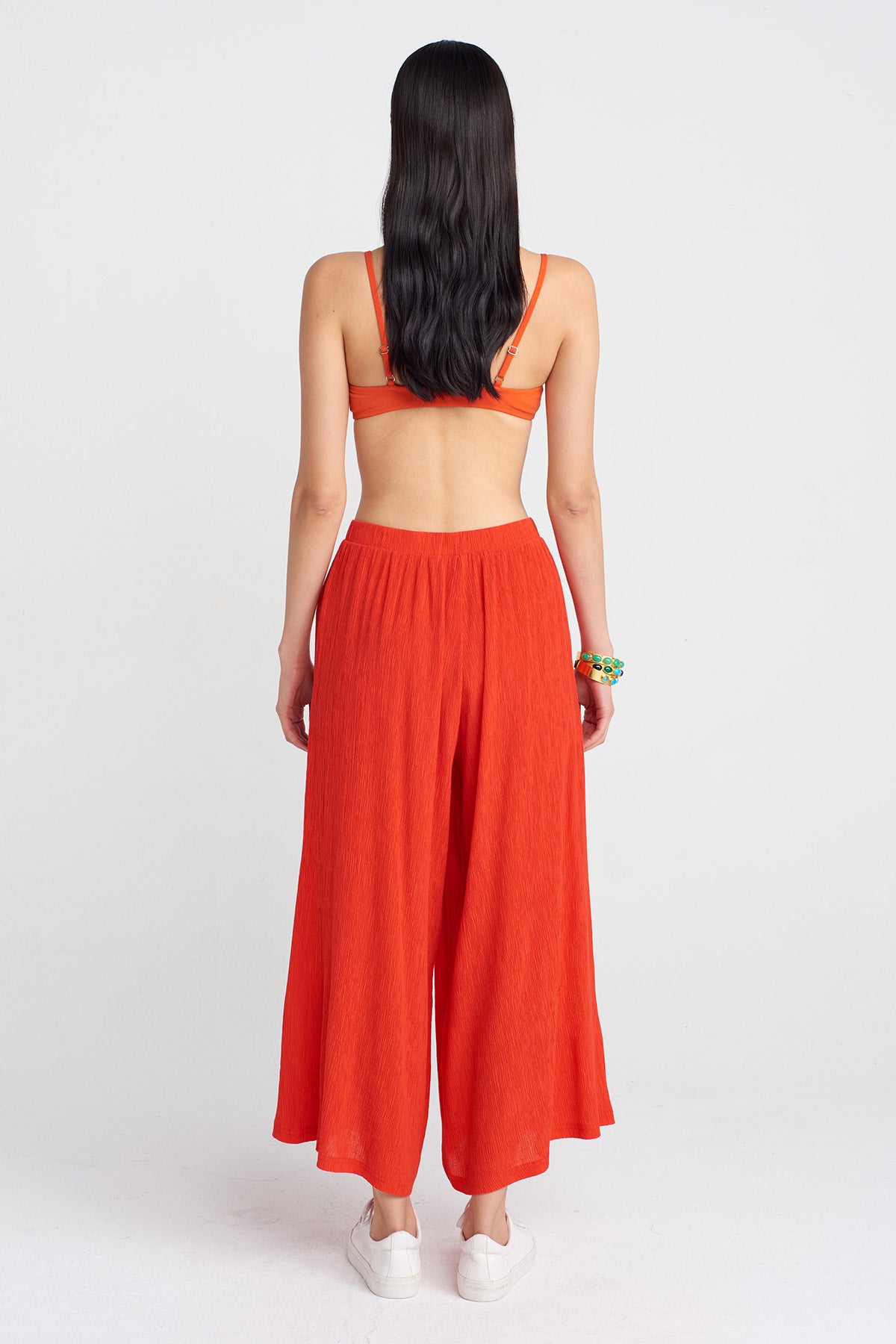 Scarlet Crinkle Fabric Trousers-Y253013061
