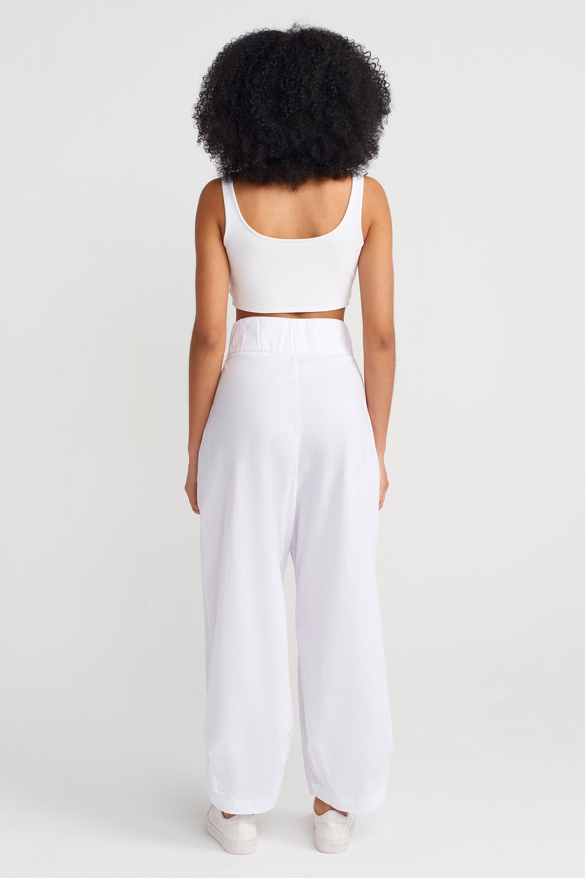 Off White High-Waisted Poplin Trousers-Y253013082