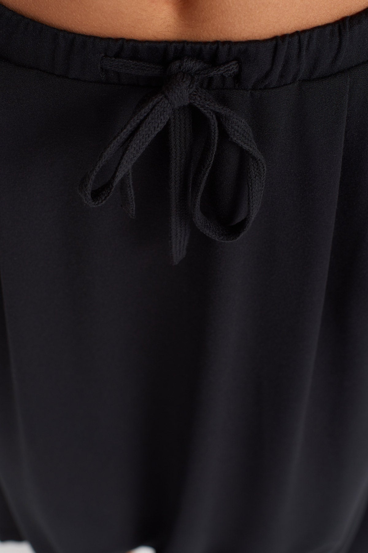 Black Sweat Fabric Harem Pants-Y253013089