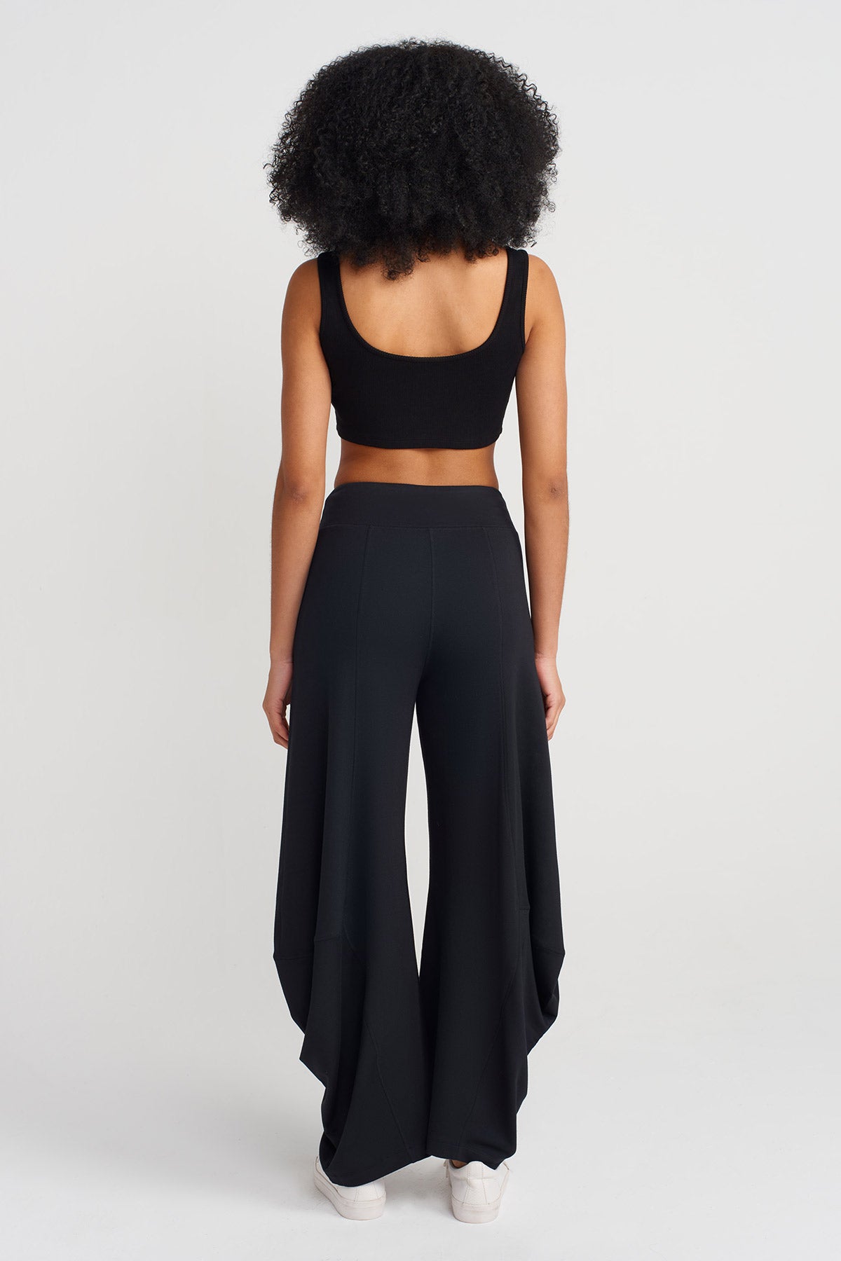 Black Draped Trousers-Y253013091