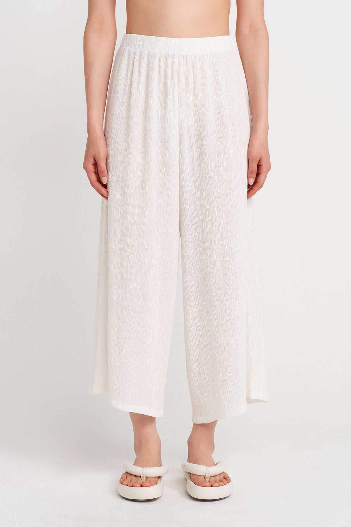 Off White Wide Crinkle Trousers-Y253013107
