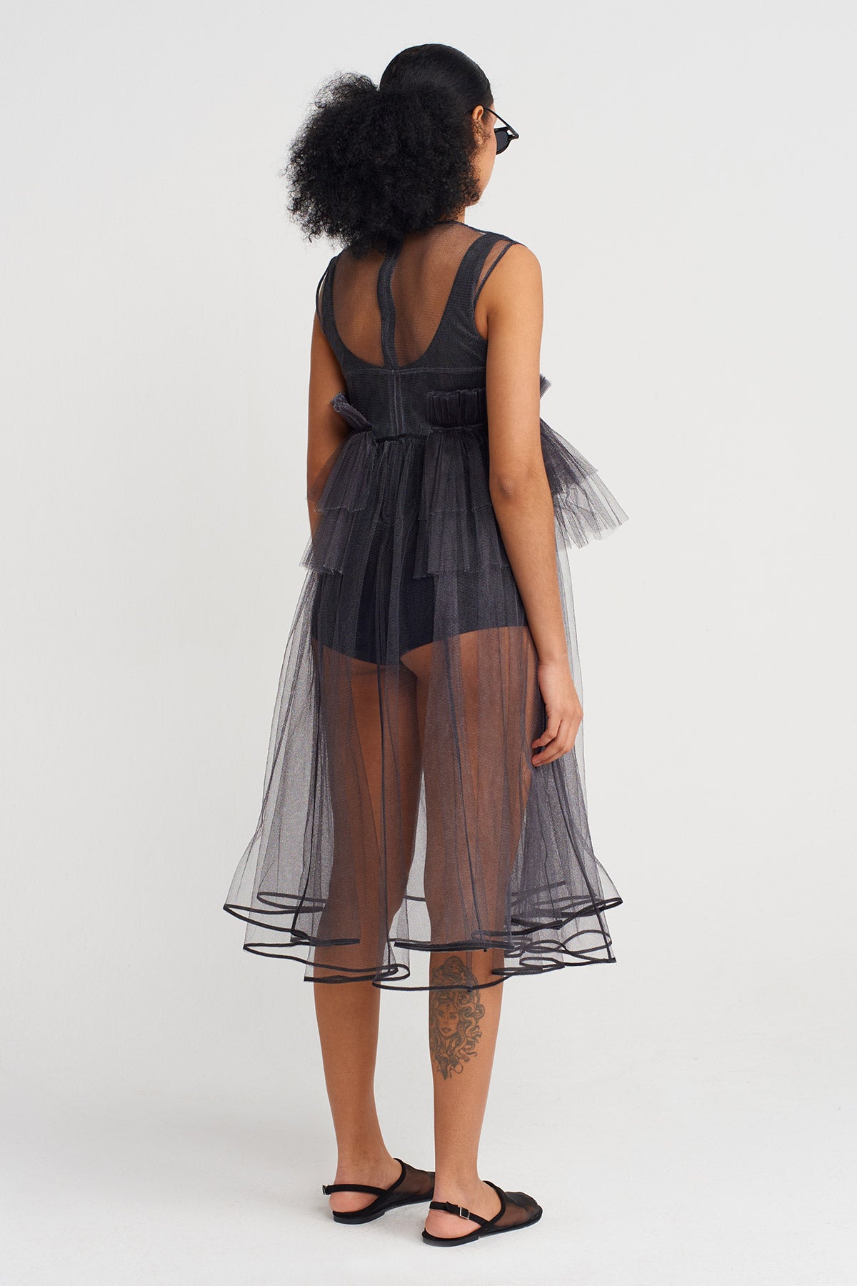 Black Fluffy Tulle Dress-Y254014168