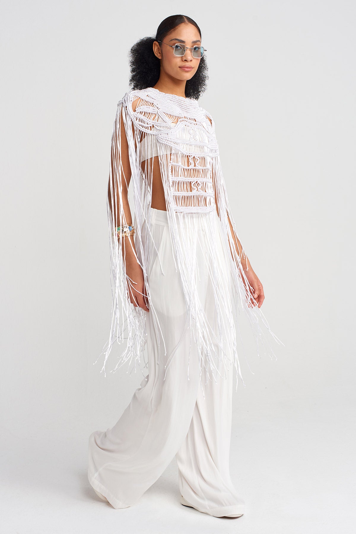 Off White African Handmade Macramé Accessory-Y256016002