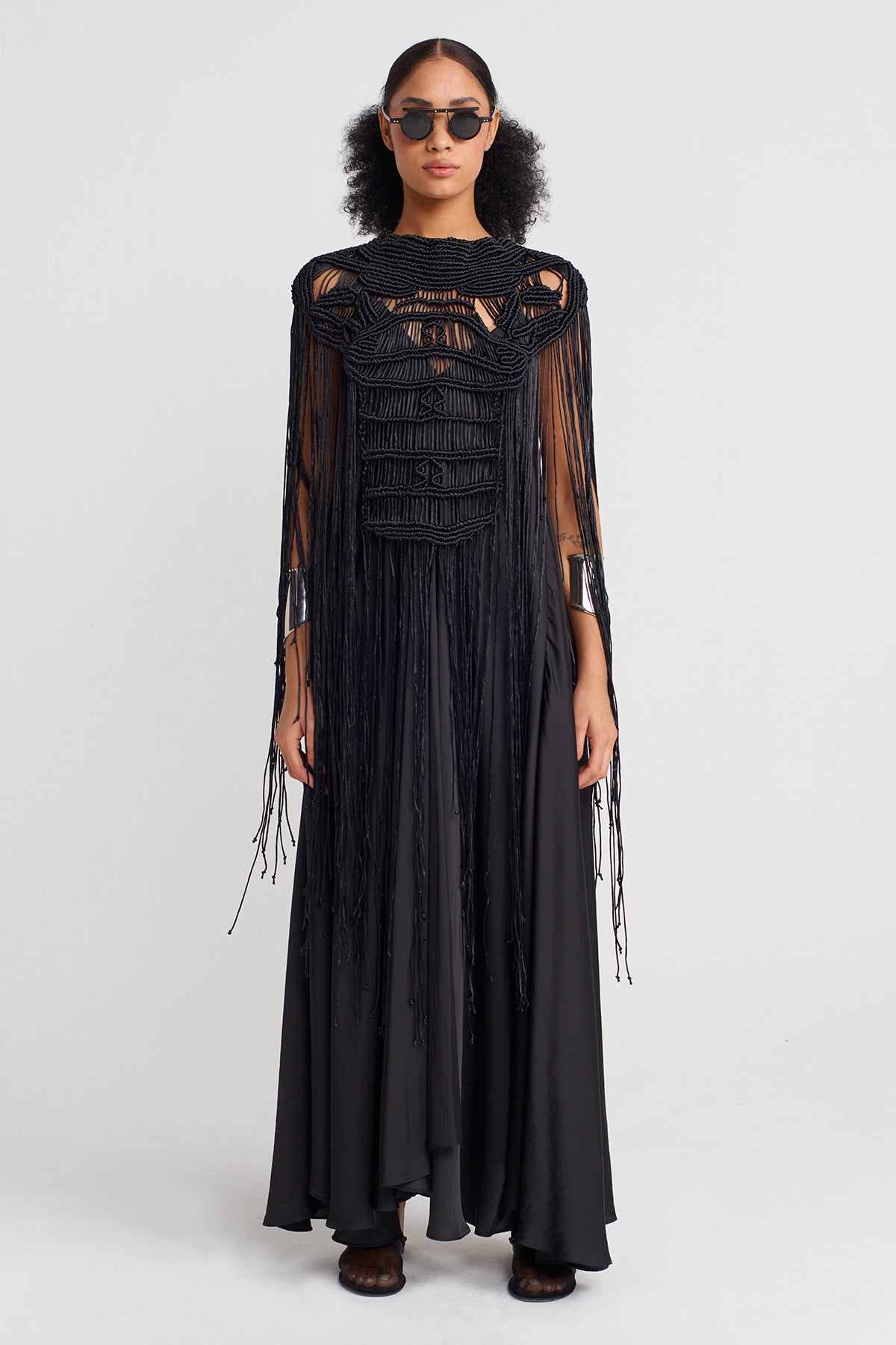 Black African Handmade Macramé Accessory-Y256016002