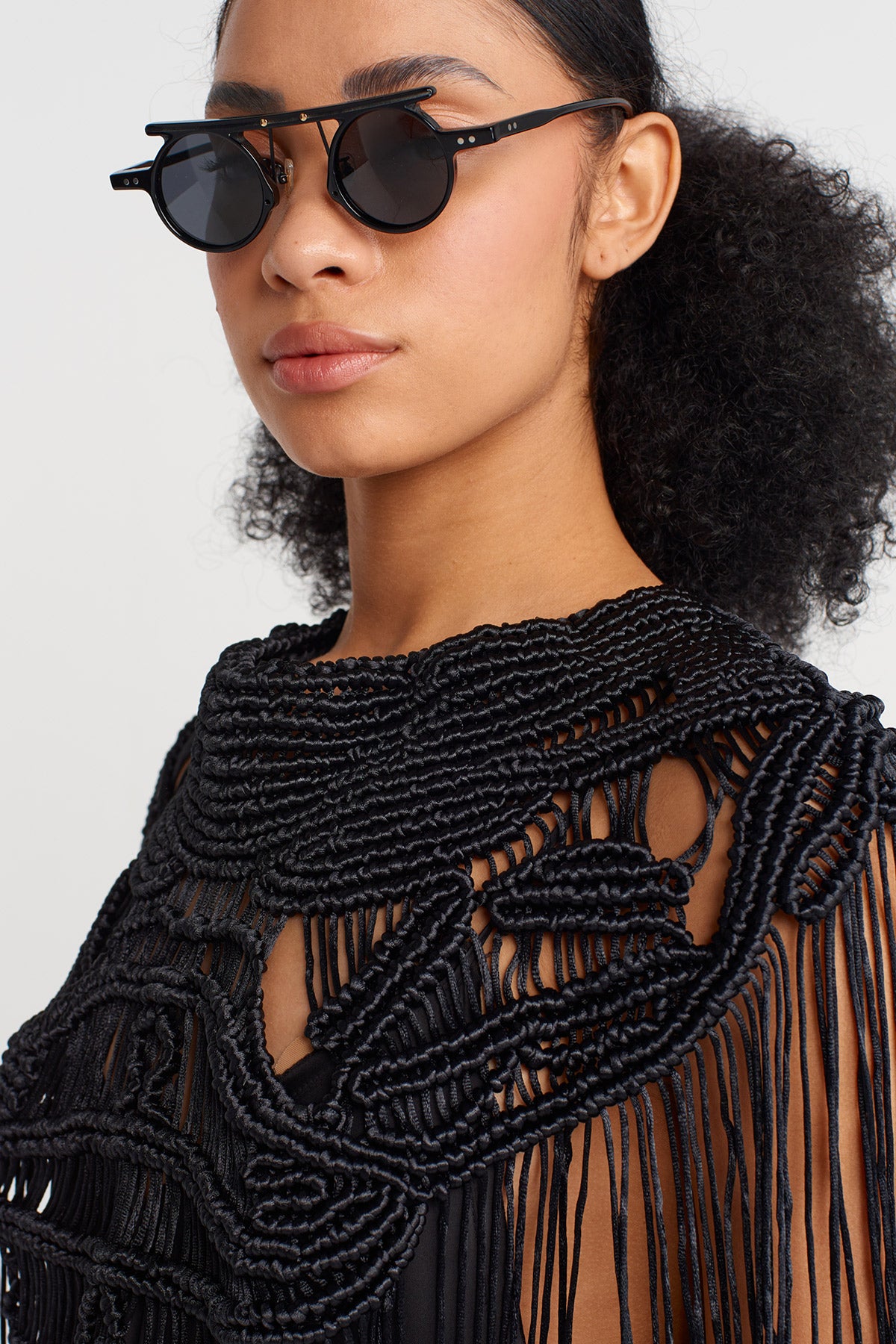 Black African Handmade Macramé Accessory-Y256016002