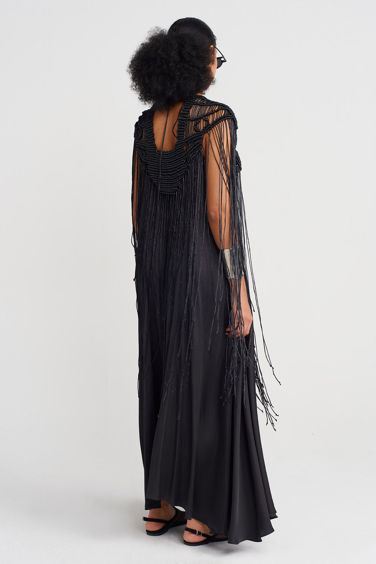 Black African Handmade Macramé Accessory-Y256016002