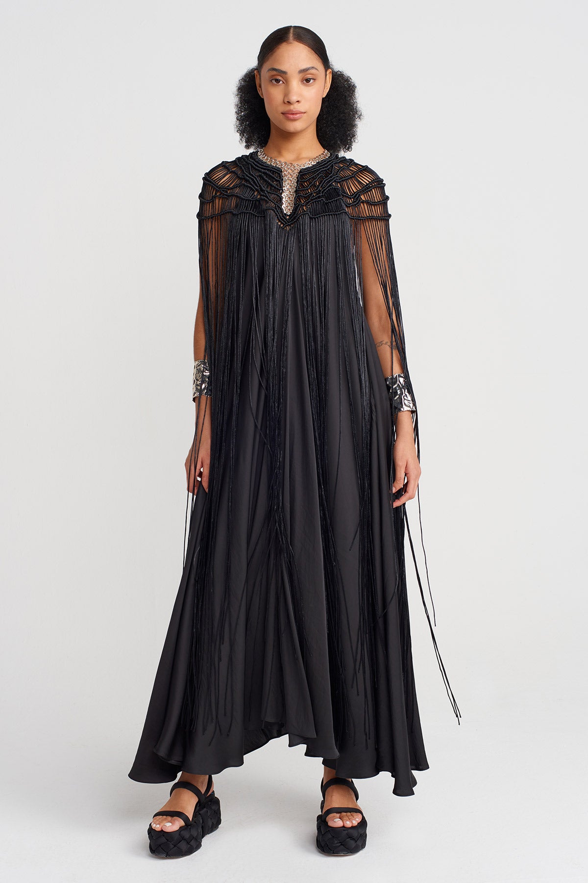 Black Chain Detailed Macrame Accessory-Y256016005