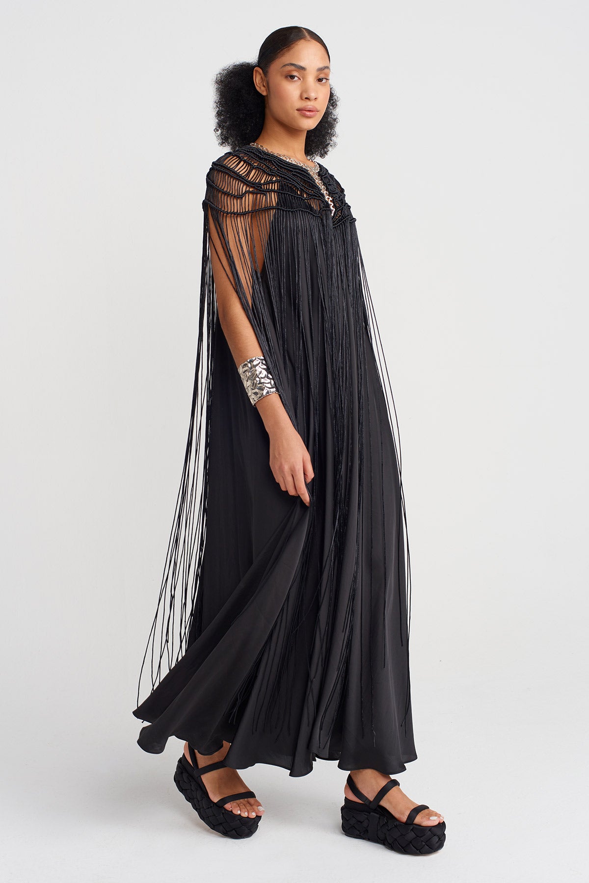 Black Chain Detailed Macrame Accessory-Y256016005