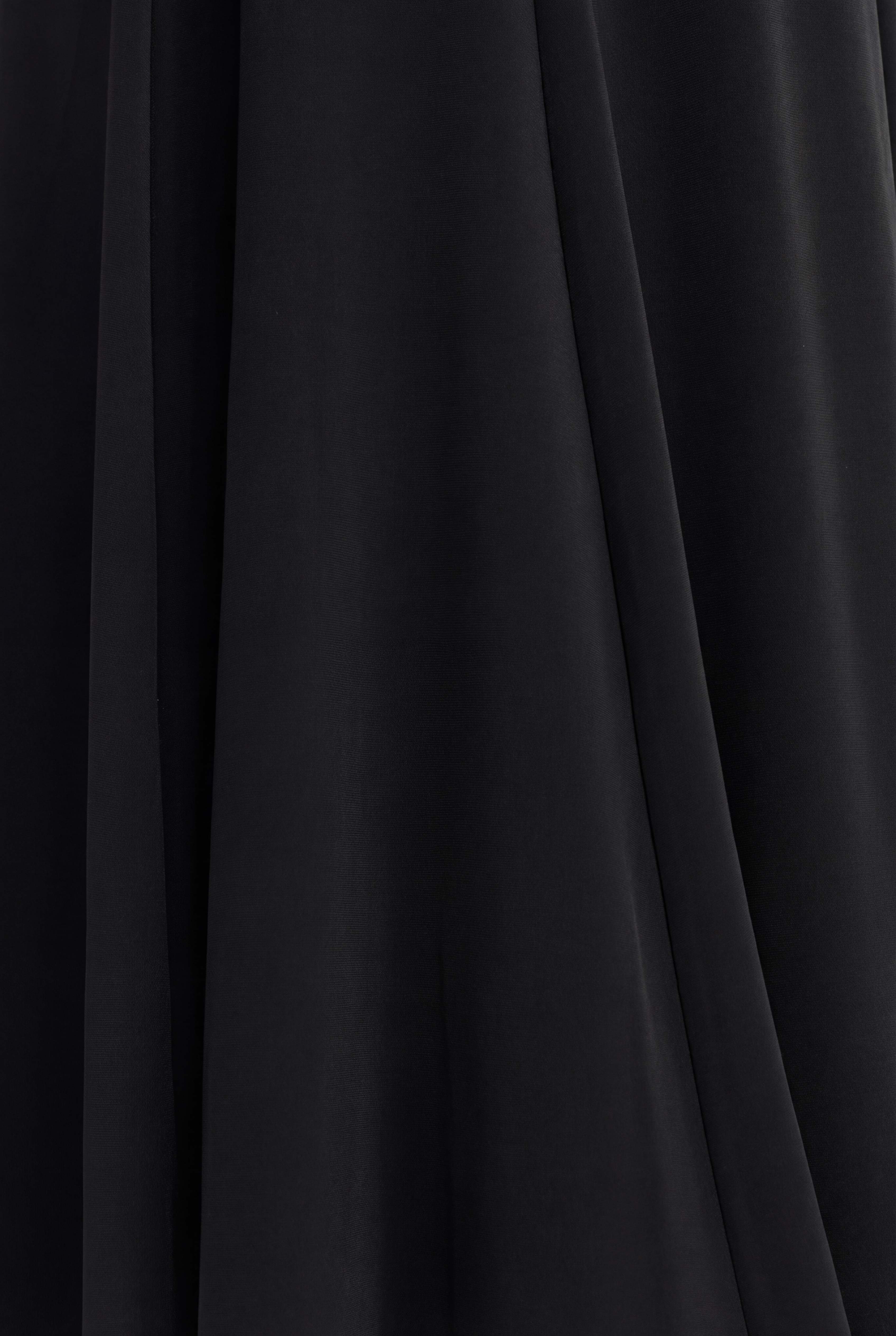 Black High-Waisted Long Jersey Skirt-Y262012028