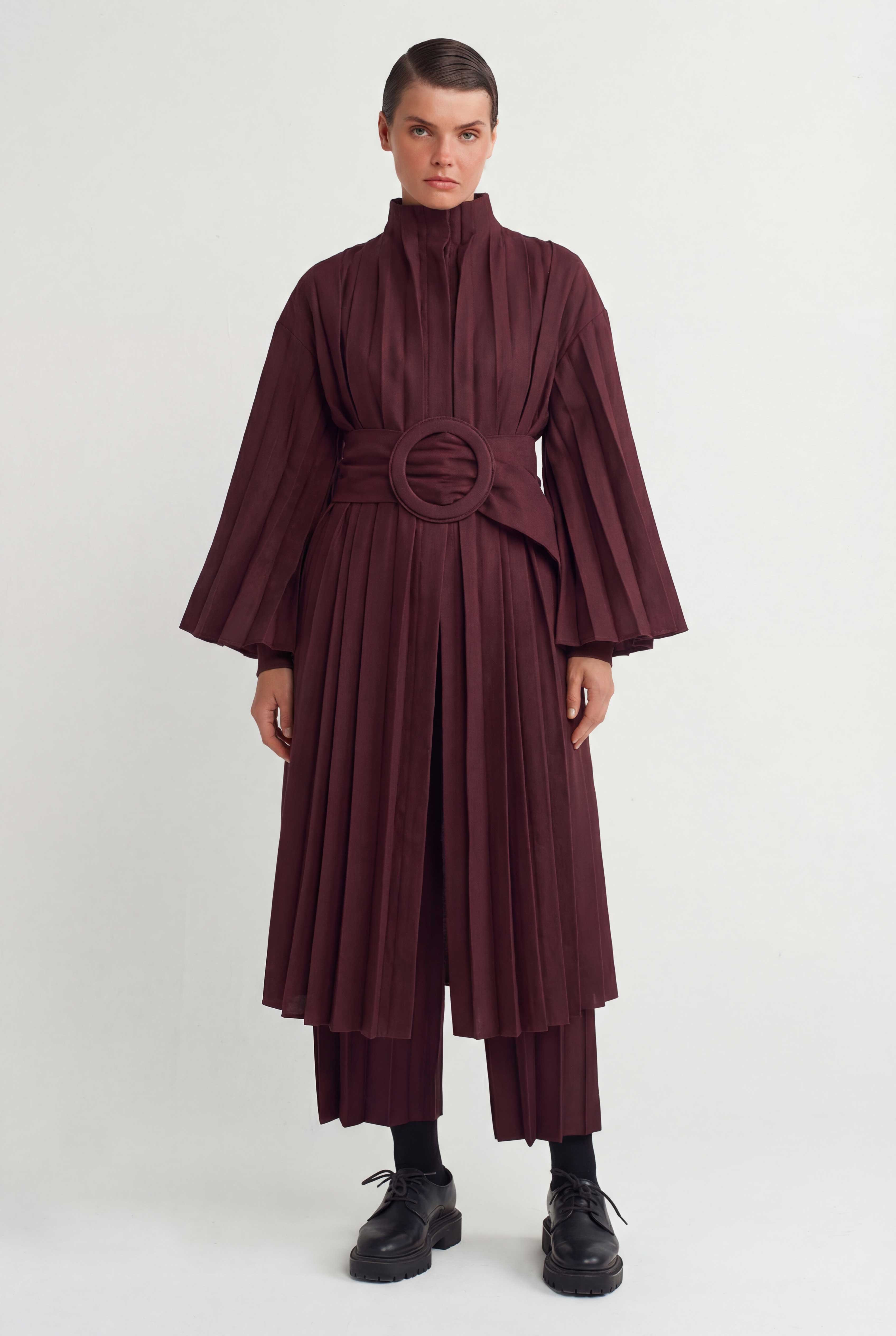 Burgundy Large Buckle Belt-Y268018009