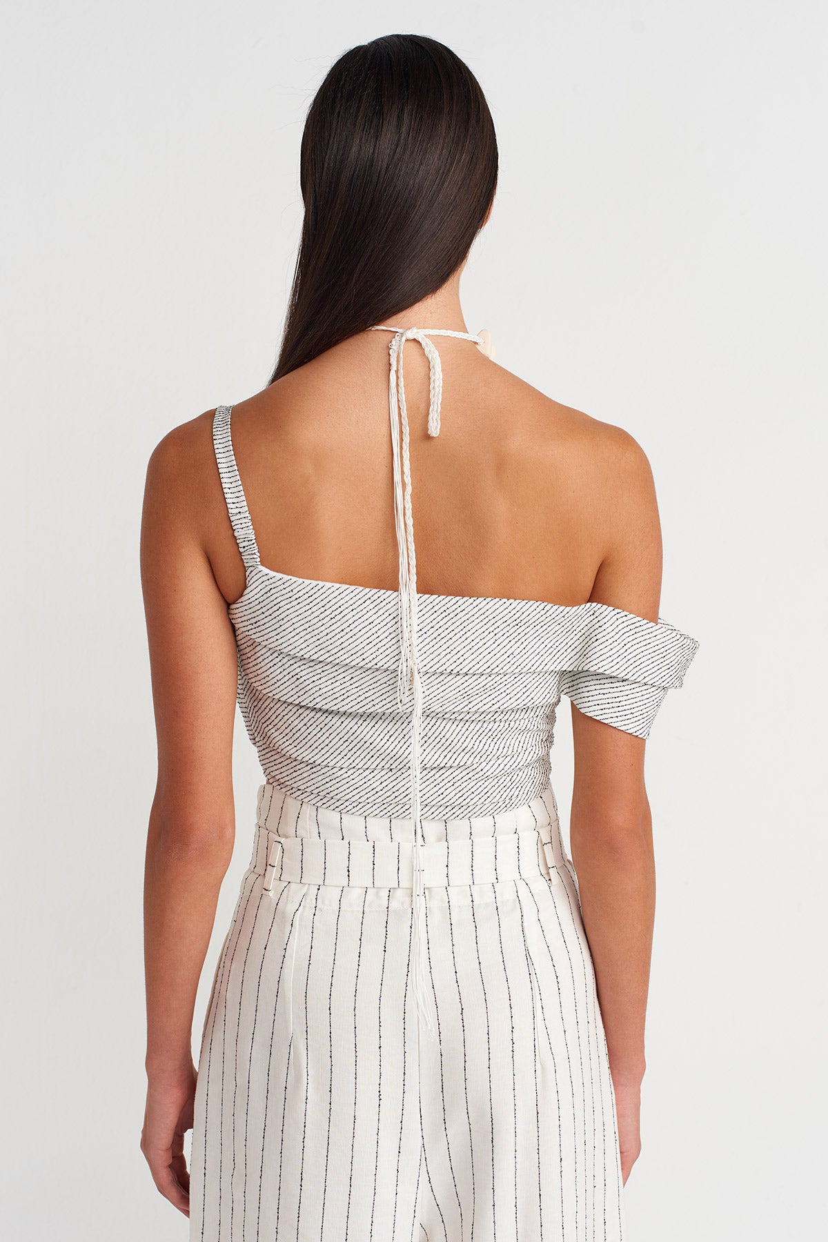 Off White Asymmetric Layered Bustier-Y261011028