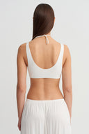 Off White Minimal Bralette Crop Top-Y261011069