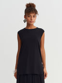 Black Basic Jersey Top-Y261011101
