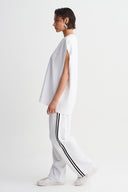 Off White Stripe Detailed Oversize T-Shirt-Y261011118