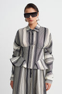 Striped Corset Top-Y261011122