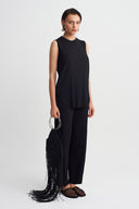 Black Metal Handle Macramé Bag-Y268018025