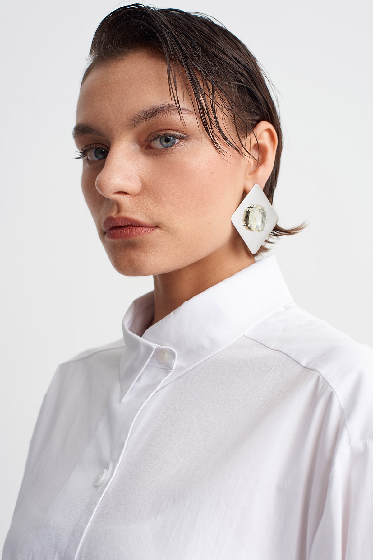 Off White Oversized Poplin Shirt-Y261011147