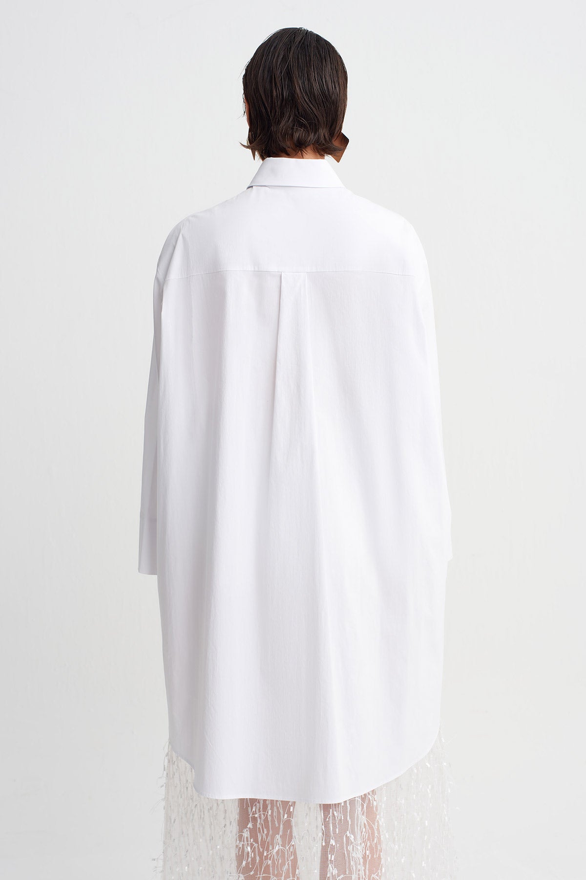 Off White Oversized Poplin Shirt-Y261011147