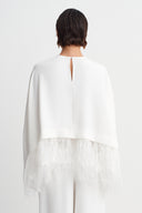 White / White Fringe Detail Blouse-Y261011151