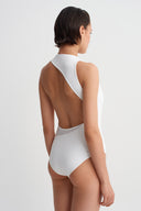 Off White Body with Sheer Tulle Detail-Y261011152