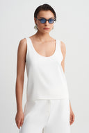 Off White Basic Tank Top-Y261011154
