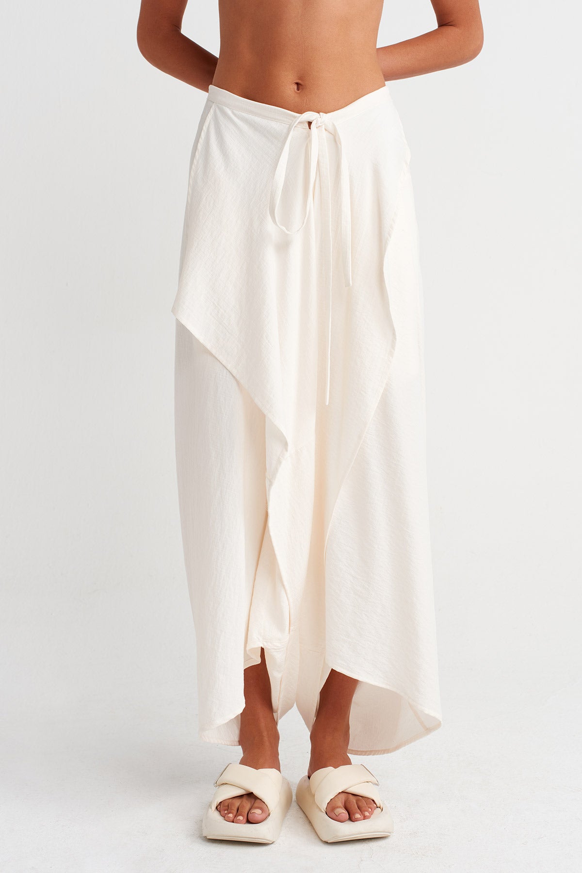 Mılk Asymmetric Wrap Harem Trousers-Y263013007