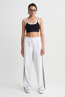 Off White Stripe Detailed Trousers-Y263013074