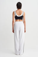 Off White Stripe Detailed Trousers-Y263013074