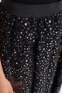 Black Shimmer Balloon Trousers-Y263013077
