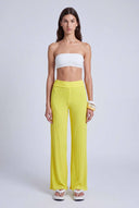 Yellow Jersey Pleated Trousers-Y263013084