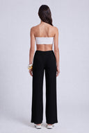 Black Jersey Pleated Trousers-Y263013084