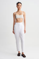 Off White High-Rise Poplin Trousers-Y263013091