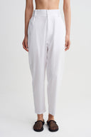 Off White High-Rise Poplin Trousers-Y263013091