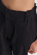 Black High-Rise Poplin Trousers-Y263013091