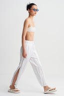 Off White Crinkled Poplin Trousers-Y263013092