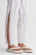 Off White Crinkled Poplin Trousers-Y263013092