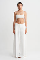 Off White Wide-Leg Trousers-Y263013095