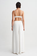 Off White Wide-Leg Trousers-Y263013095