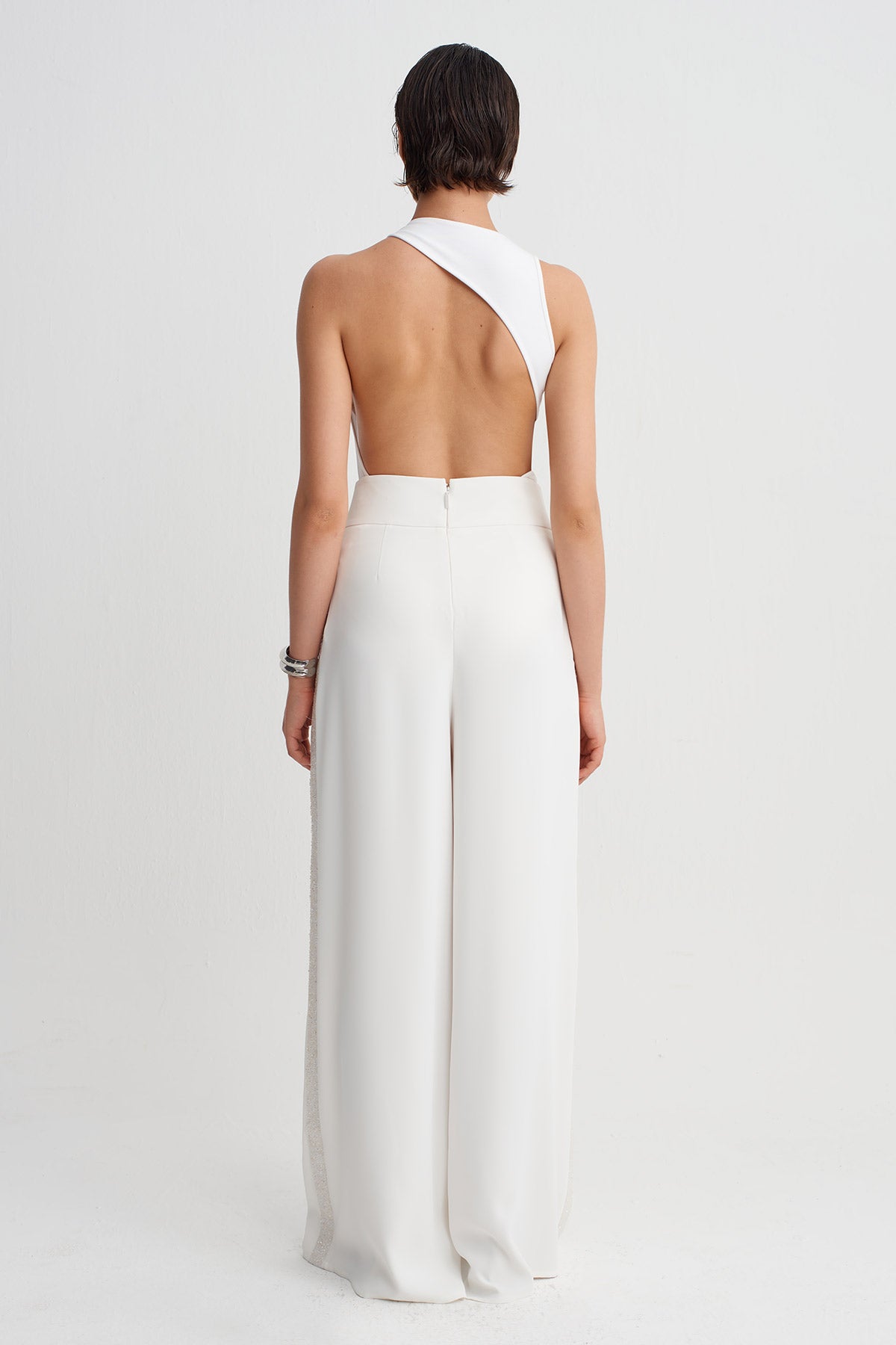 Off White Slit Detail Trousers-Y263013096