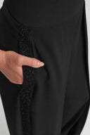 Black Slit Detail Trousers-Y263013096