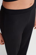 Black Slim Leg Jersey Pleated Trousers-Y263013103