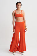 Pomegranade Wide Leg Jersey Pleated Trousers-Y263013104