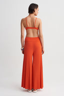 Pomegranade Wide Leg Jersey Pleated Trousers-Y263013104